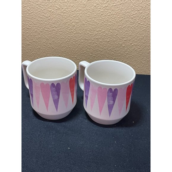 Starbucks Valentine Heart Ceramic Coffee Mug Set Of 2 - Picture 6 of 11